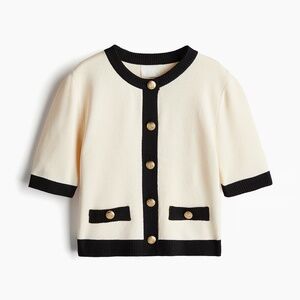 H&M Short Sleeve Cardigan with Gold Buttons